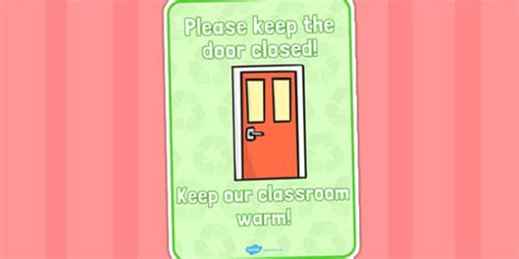 Free Please Close The Door Display Sign Teacher Made