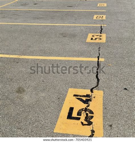 Angled Photo Numbered Parking Spaces Painted Stock Photo 705403921