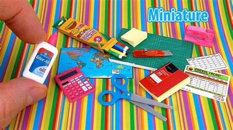 Diy Realistic Miniature Back To School Supplies Pack Dollhouse