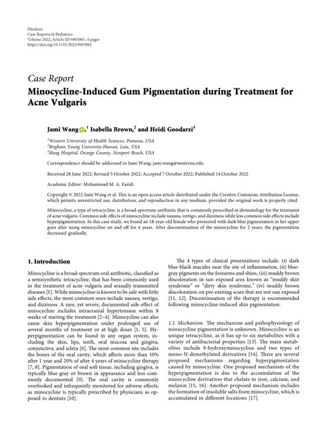 Pdf Minocycline Induced Gum Pigmentation During Treatment For Acne
