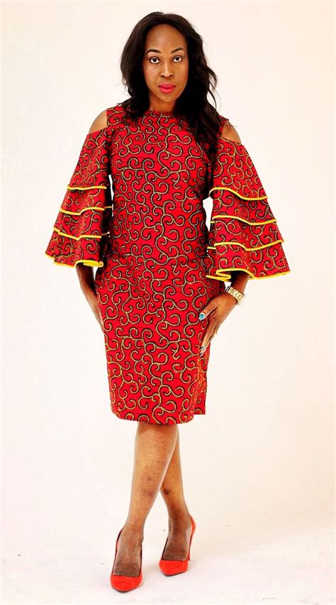 African Print Ankara Bell Sleeves Dress African Dress African Attire