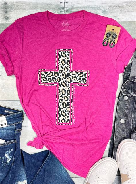 Leopard Cross On Berry By Texas True Threads Blessed Blessed Buffalo Boutique