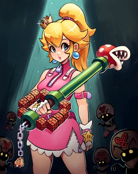 Princess Peach Piranha Plant Toad Goomba And Heartless Mario And 1 More Drawn By