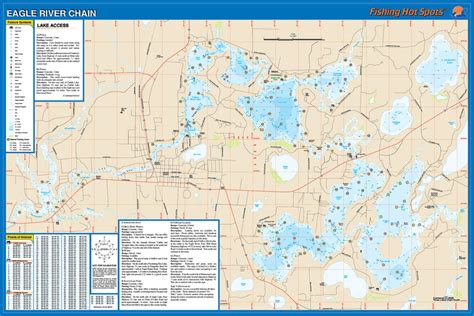 Eagle River Chain Vilas Co Fishing Map Grapentin Specialties Inc