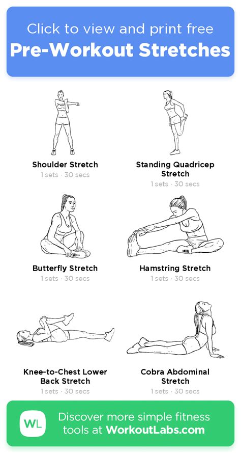 Pre Workout Stretches Click To View And Print This Illustrated