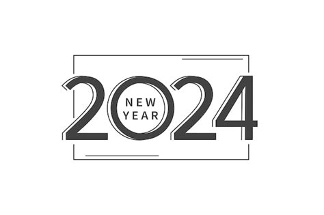 Premium Vector 2024 New Year Logo Text Design