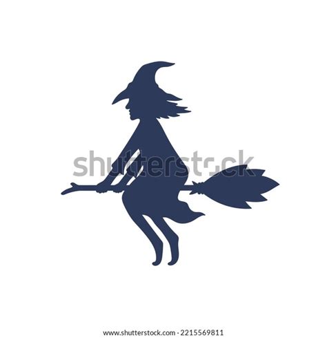 Witch Riding Broom Vector Illustration Witch Stock Vector Royalty Free