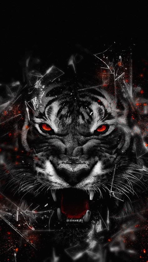 Download Angry Tiger With Red Eyes Wallpaper