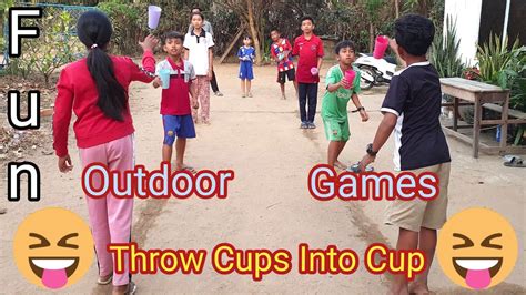 Throw Cups Into Cup Team Building Games Fun Outdoor Games Youtube