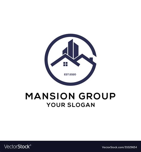 Mansion Group Logo Design Real Estate Logo Vector Image