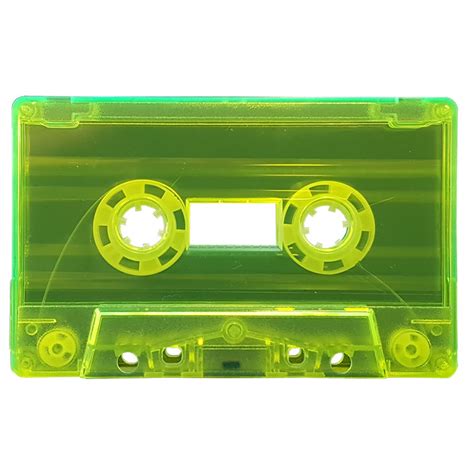 clear toxic green blank audio cassette tapes retro style media
