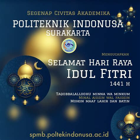 Selamat Hari Raya Idul Fitri 1 Syawal 1441 H Politeknik Indonusa