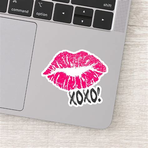 Stylish Pink Kissy Lips With Xoxo Sticker Zazzle