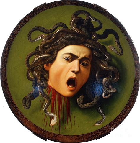 The Head Of Medusa Akg1780503 Painting By Caravaggio Fine Art America