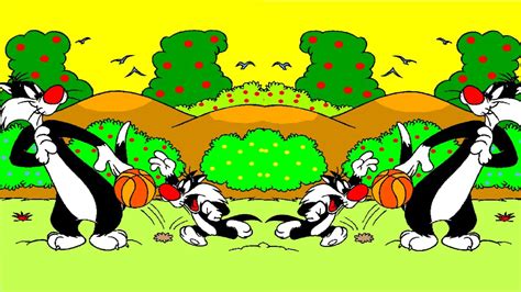 Sylvester Cat And His Son Playing Basketball Coloring Pages Youtube