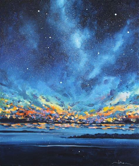 Milky Way Star Oil Painting Original Nightscape Sky Oil Etsy Night