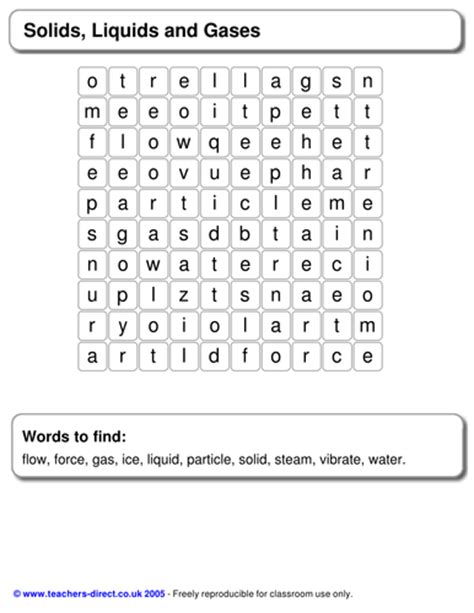 States Of Matter Crosswordwordsearch By Pennycorp Teaching
