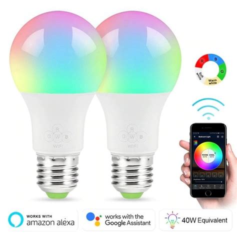 Nexlux E27 Smart Wifi Light Bulb Dimmable Multicolor Wake Up Lights