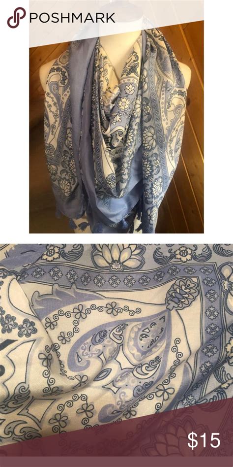 Vintage Paisely Simply Noelle Scarf Blue And White Vintage Paisley