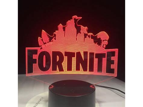 Fortnite Game Logo 3d Led Lamp Light Rgbw Changeable Mood Lamp 7 Colors