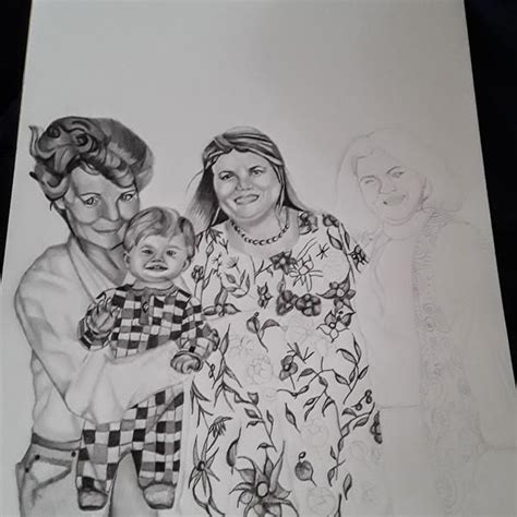 Custom Family Portrait Custom Pencil Portraits Of Loved Ones From Your Photos Personal Gift