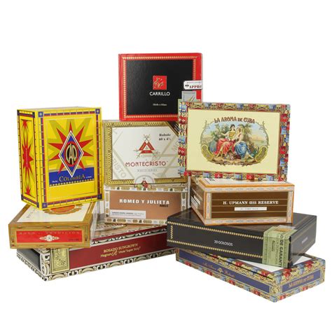 Set Of 10 Empty Decorative Cigar Boxes Cigar Humidors American Box