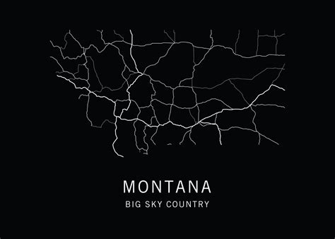 Montana State Road Map Poster By Clark Street Press Displate