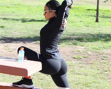 Basketball Wives Draya Shows Off Her Flexibility As She Stretches