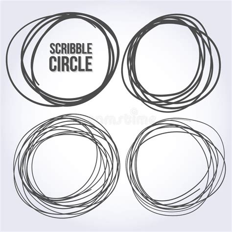 Scribble Circle Vector Set Stock Vector Illustration Of Lines 65996126