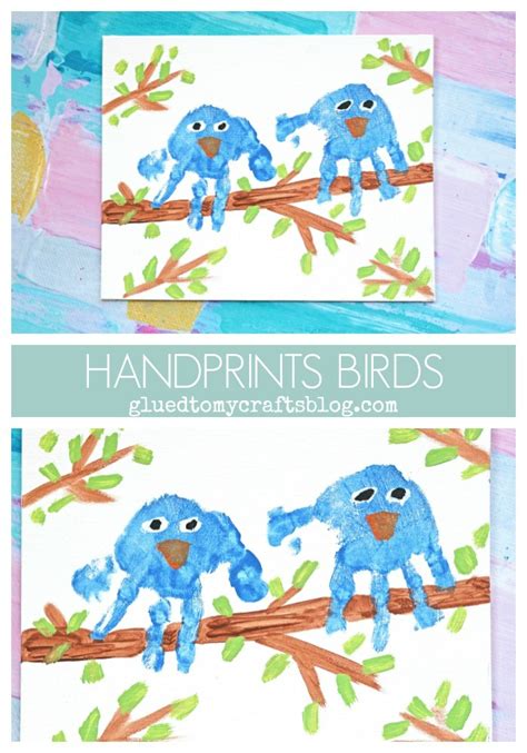 Birds On A Branch Handprint Kid Craft Idea For Spring