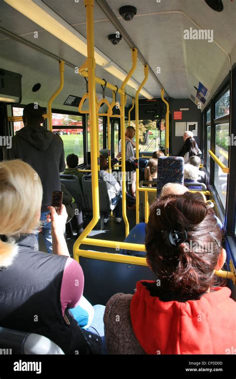 Inside View Of London Double Decker Bus Editorial Only Stock Photo Alamy