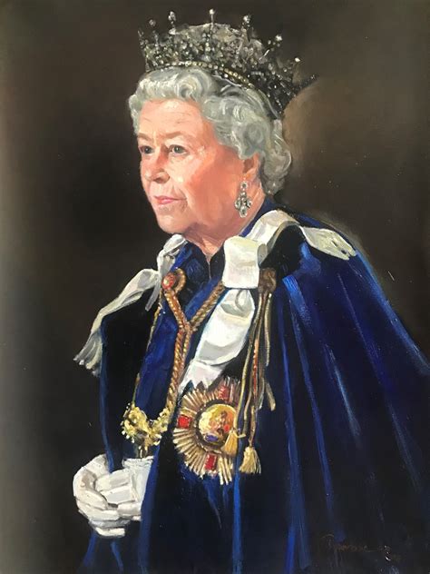 Queen Elizabeth Ii Painting By Maria Parascan Artmajeur