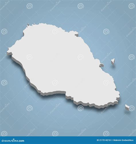D Isometric Map Of Graciosa Is An Island In Azores Islands Stock Vector Illustration Of Relax