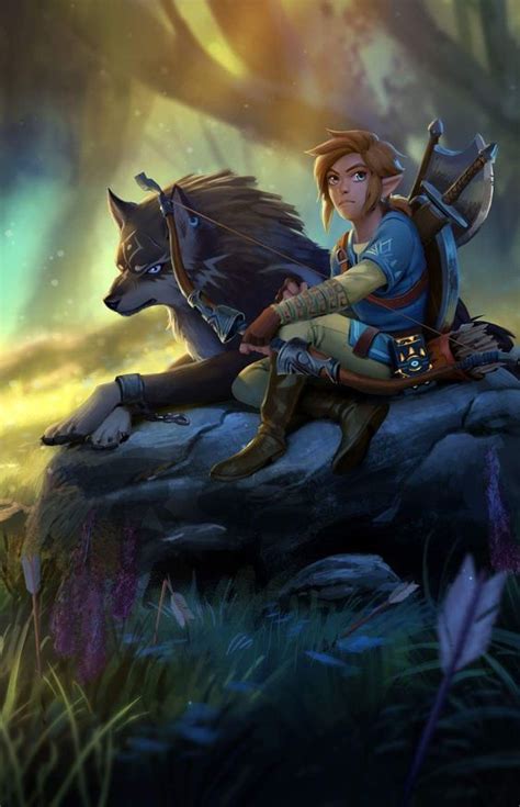 The Legend Of Zelda Breath Of The Wild Link And Wolf