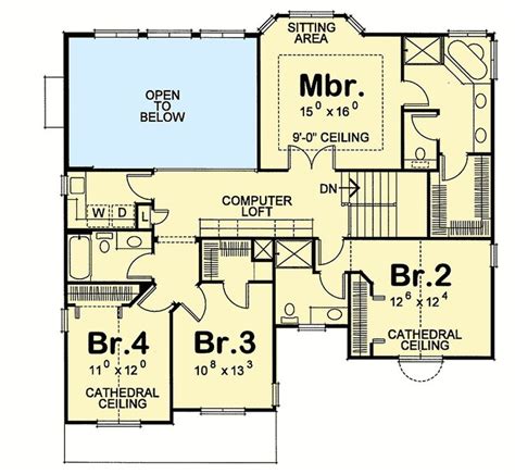 Plan 40654db Handsome Traditional House Plan With Computer Loft