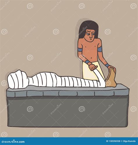 Mummification Process In Ancient Egypt Stock Vector Illustration Of Mummy Wrapping 130596938