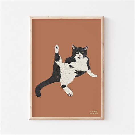 Funny Cat Art Etsy