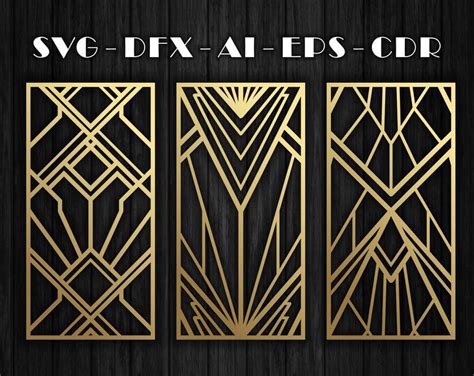 24 Patterns Of Art Deco For Decorative Partitions Panel Etsy Art