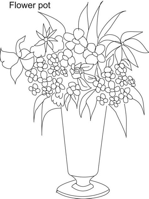 Desenho De Vaso De Flores Para Colorir