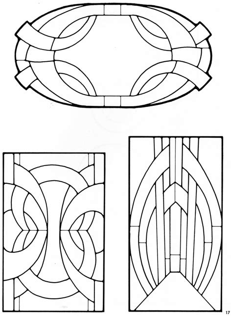 simple art deco stained glass patterns