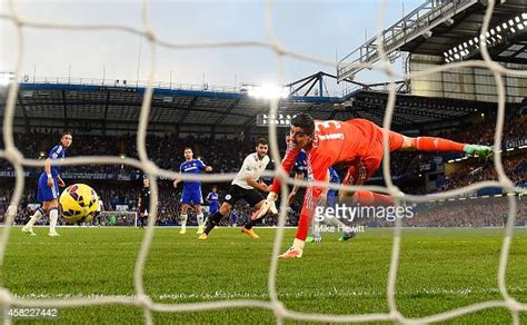 Goalkeeper Of Chelsea Thibaut Courtois Fails To Save A Goal By