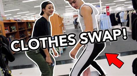 clothes swap challenge in public youtube