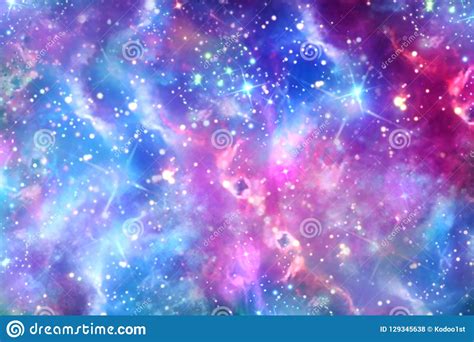 Abstract Multicolored Glowing Galaxy In Space Background Stock