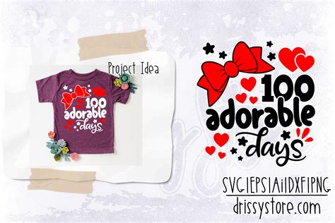 100 Adorable Days Graphic By Drissystore · Creative Fabrica