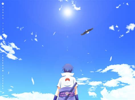 Wallpaper Illustration Anime Sky Clouds Blue Naruto