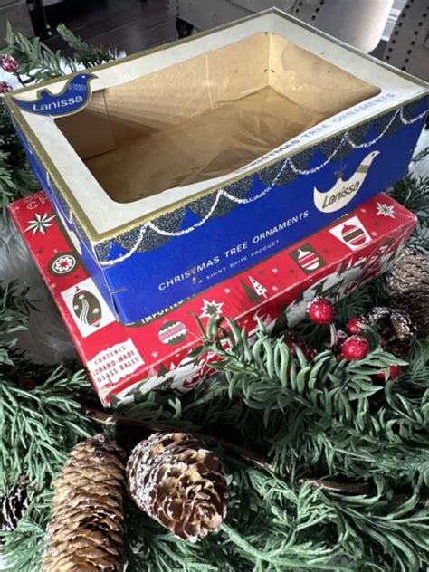 Vintage Glass Christmas Ornament Empty Ornament Boxes Lanissa Shiny