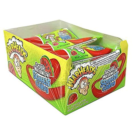 Warheads Sour Watermelon Squeeze Candy 225 Ounce Pack Of 12