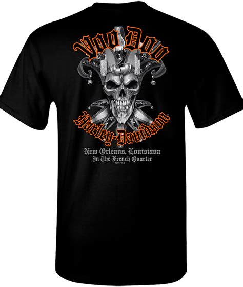 Voodoo Harley Davidson Evil Jester Mens Short Sleeve T Shirt