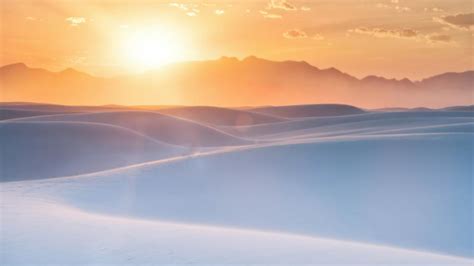 Sunrise Over The White Desert Dune Wallpaper Backiee
