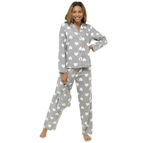 Womensladies Button Through 100 Brushed Cotton Pyjamas Pjs Size 8 22 Ebay